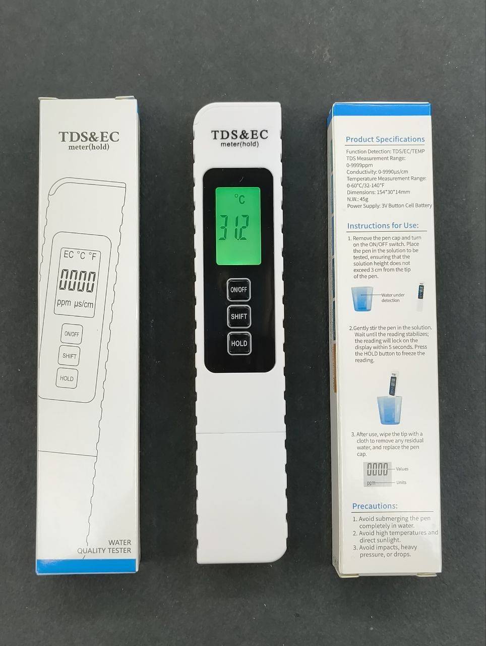 دستگاه سختی سنج TDS تی دی اس متر ۳ رقمی ۴ کلید وارداتی مدل TDS A 4 L & EC